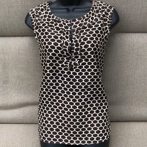 TORY BURCH 100% Silk Sleeveless Sophisticated Polka Dot Top